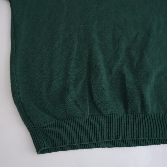 Vintage '90S Scharf & Breit Hunter Green 100% Cotton Knit Crewneck Sweater L - Picture 6 of 8